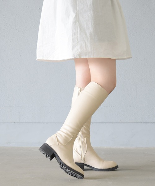sango(sango)の「ラウンドトゥジョッキーブーツ(ブーツ・レディース・グレイッシュベージュ/アイボリー/ブラック/ダークブラウン・LL/3L/S/M/L/SS)」の12枚目の写真