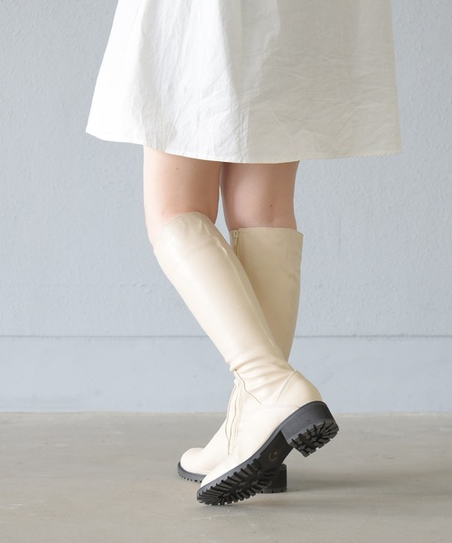 sango(sango)の「ラウンドトゥジョッキーブーツ(ブーツ・レディース・グレイッシュベージュ/アイボリー/ブラック/ダークブラウン・LL/3L/S/M/L/SS)」の13枚目の写真