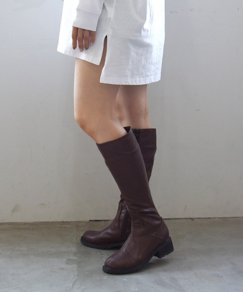 sango(sango)の「ラウンドトゥジョッキーブーツ(ブーツ・レディース・グレイッシュベージュ/アイボリー/ブラック/ダークブラウン・LL/3L/S/M/L/SS)」の21枚目の写真