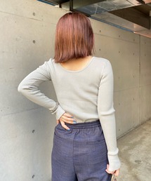 DouDou | 袖スリット2WAYリブプルオーバー(ニット/セーター)