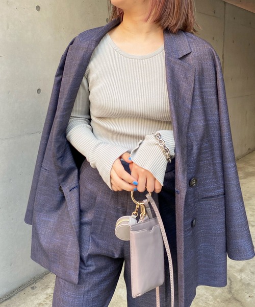 DouDou（ドゥドゥ）の「袖スリット2WAYリブプルオーバー（ニット/セーター・レディース・ブラック/グリーン/グレイッシュベージュ・FREE）」の12枚目の写真