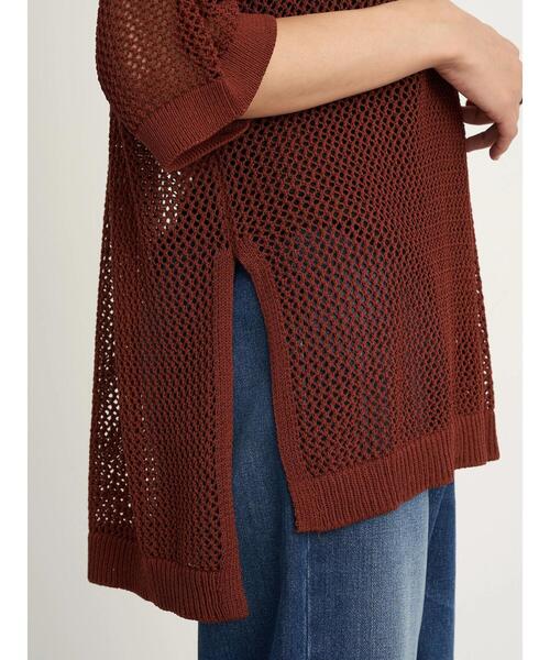 earth music&ecology(アースミュージックアンドエコロジー)の「透かし編みニットプルオーバー *(ニット/セーター・レディース・ライトパープル/ベージュ/ブラウン/イエロー・FREE)」の16枚目の写真