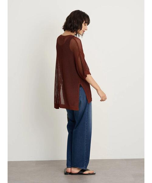 earth music&ecology(アースミュージックアンドエコロジー)の「透かし編みニットプルオーバー *(ニット/セーター・レディース・ライトパープル/ベージュ/ブラウン/イエロー・FREE)」の19枚目の写真