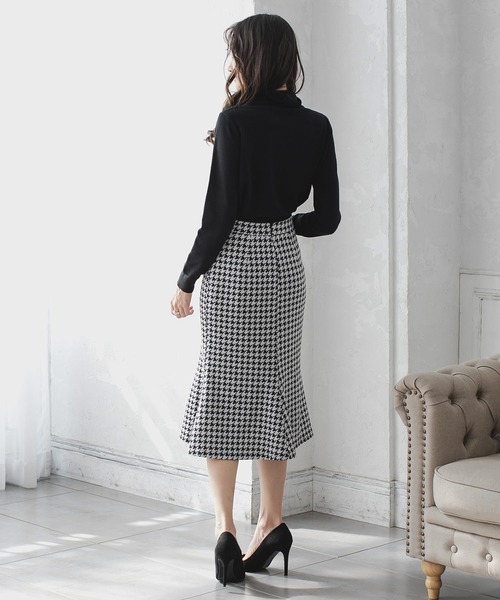 Julia Boutique（ジュリアブティック）の「千鳥格子柄マーメイドスカート/21517（スカート・レディース・ブラウン/ブラック・ONE）」の11枚目の写真