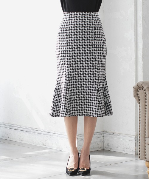 Julia Boutique（ジュリアブティック）の「千鳥格子柄マーメイドスカート/21517（スカート・レディース・ブラウン/ブラック・ONE）」の15枚目の写真