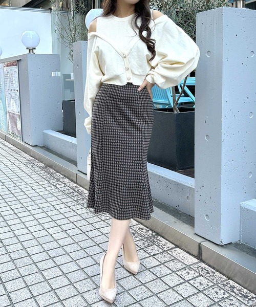 Julia Boutique（ジュリアブティック）の「千鳥格子柄マーメイドスカート/21517（スカート・レディース・ブラウン/ブラック・ONE）」の21枚目の写真