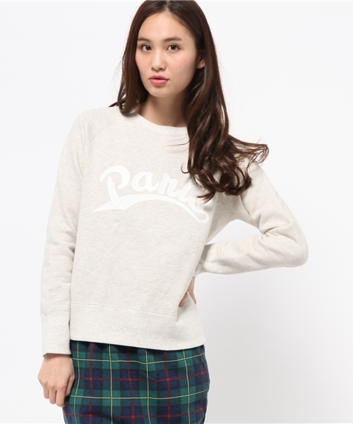 OUTLET（アウトレット）の「【DouDou】PARIS刺繍裏毛TOPS（Tシャツ/カットソー・レディース・グレー/オートミール・FREE）」の2枚目の写真