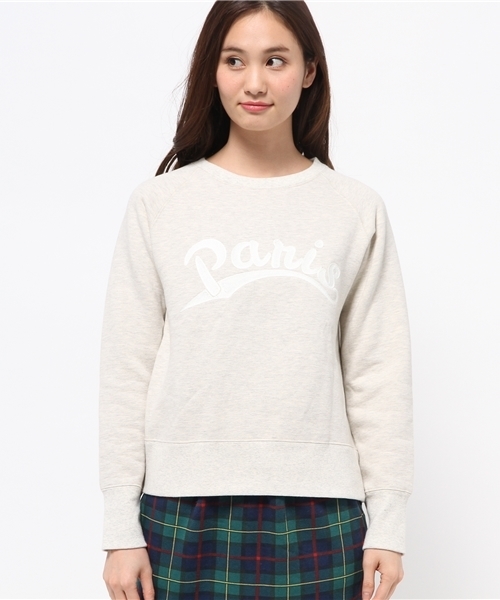 OUTLET（アウトレット）の「【DouDou】PARIS刺繍裏毛TOPS（Tシャツ/カットソー・レディース・グレー/オートミール・FREE）」の3枚目の写真