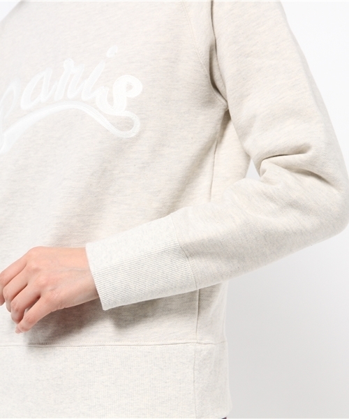 OUTLET（アウトレット）の「【DouDou】PARIS刺繍裏毛TOPS（Tシャツ/カットソー・レディース・グレー/オートミール・FREE）」の7枚目の写真