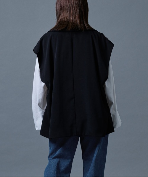 Ellno Loset（エルノロゼット）の「ダブルテーラードジレ（ベスト・メンズ・ブラック/ダークブルー・MEDIUM/LARGE）」の8枚目の写真