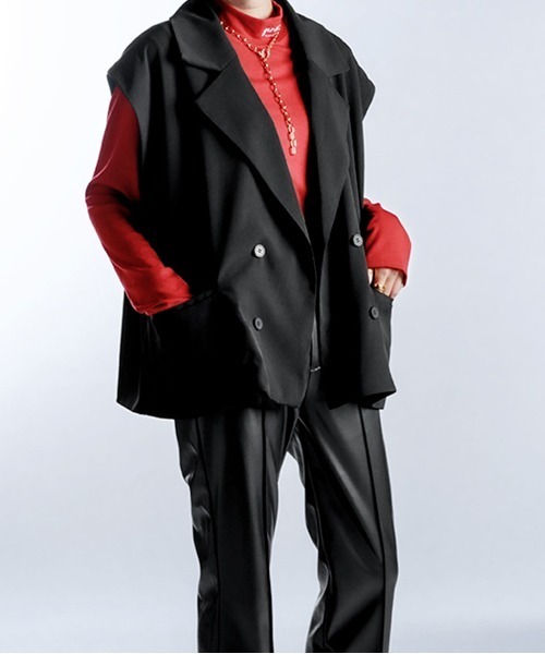 Ellno Loset（エルノロゼット）の「ダブルテーラードジレ（ベスト・メンズ・ブラック/ダークブルー・MEDIUM/LARGE）」の22枚目の写真