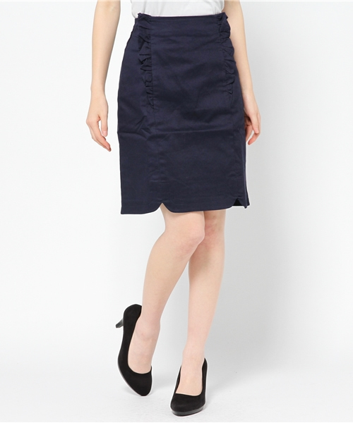 WEGO(ウィゴー)の「WEGO/フリルストレートスカート(スカート・レディース・ホワイト/ネイビー/レッド・FREE)」の3枚目の写真