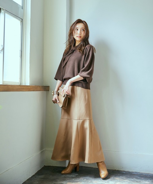 LE SOUK HOLIDAY(ルスークホリデー)の「【冨張 愛コラボ】マーメイドロングスカート(スカート・レディース・ライトグレー/ベージュ/グリーン/ワイン・S/M)」の21枚目の写真