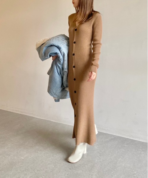 ワンピース Whimニットカーディガンワンピース ワンピース Whim Gazette ウィムガゼット のファッション