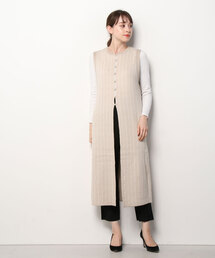 Per sist ence | Per sist ence/パーシエンス　ダブルジャカード ロングニットベスト(ベスト)