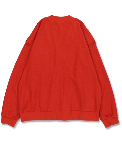 SPINNS（スピンズ）の「【ゆるシルエット】インサイドアウト 裏起毛レタードカーディガン（カーディガン/ボレロ・レディース・ネイビー/杢グレー/ダークグリーン/オレンジ系その他・ONESIZE）」の8枚目の写真