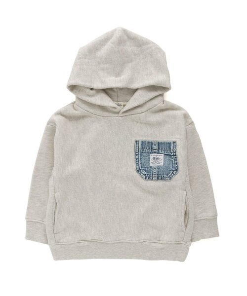 F.O.KIDS(エフオーキッズ)の「デニムポケットフーディー(パーカー・キッズ・カーキ/アイボリー/インディゴブルー/パープル・90/100/110/120/80/130/95/140)」の2枚目の写真
