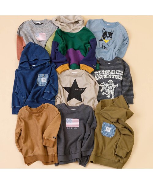 F.O.KIDS(エフオーキッズ)の「デニムポケットフーディー(パーカー・キッズ・カーキ/アイボリー/インディゴブルー/パープル・90/100/110/120/80/130/95/140)」の12枚目の写真