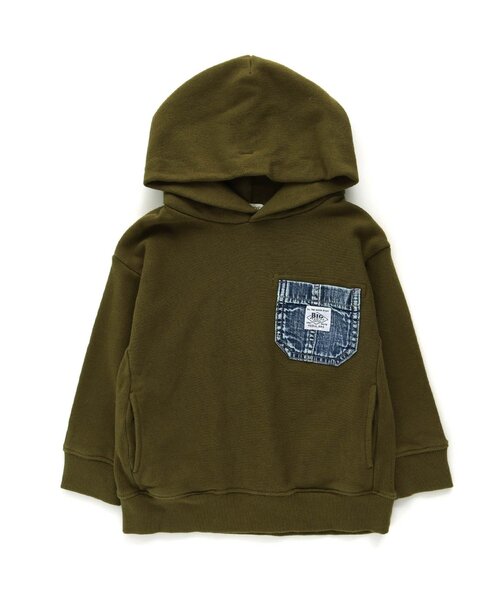 F.O.KIDS(エフオーキッズ)の「デニムポケットフーディー(パーカー・キッズ・カーキ/アイボリー/インディゴブルー/パープル・90/100/110/120/80/130/95/140)」の13枚目の写真