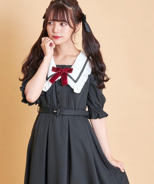 Secret Honey（シークレットハニー）の「変形衿ロングワンピース（ワンピース・レディース・グレー/ブラック・MEDIUM）」の9枚目の写真