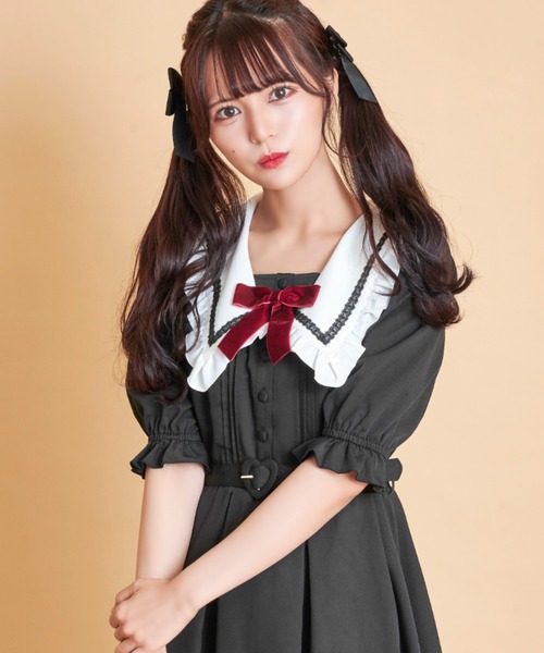 Secret Honey（シークレットハニー）の「変形衿ロングワンピース（ワンピース・レディース・グレー/ブラック・MEDIUM）」の6枚目の写真