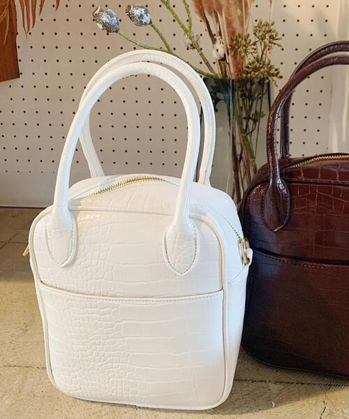 INGNI（イング）の「スクエアボストンバッグ（トートバッグ・レディース・ブラック/ブラウン/アイボリー・ONE SIZE）」の3枚目の写真