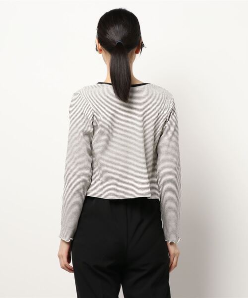 RETRO GIRL（レトロガール）の「パイピングテレコカーデ（カーディガン/ボレロ・レディース・ホワイト系その他/イエロー系その他/グレー系その他/グリーン系その他・FREE）」の6枚目の写真