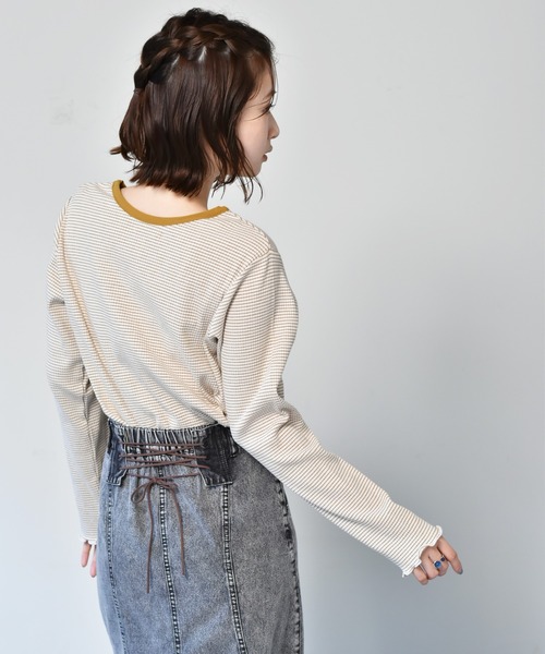 RETRO GIRL（レトロガール）の「パイピングテレコカーデ（カーディガン/ボレロ・レディース・ホワイト系その他/イエロー系その他/グレー系その他/グリーン系その他・FREE）」の17枚目の写真