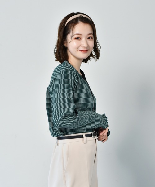 RETRO GIRL（レトロガール）の「パイピングテレコカーデ（カーディガン/ボレロ・レディース・ホワイト系その他/イエロー系その他/グレー系その他/グリーン系その他・FREE）」の20枚目の写真