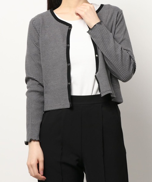 RETRO GIRL（レトロガール）の「パイピングテレコカーデ（カーディガン/ボレロ・レディース・ホワイト系その他/イエロー系その他/グレー系その他/グリーン系その他・FREE）」の15枚目の写真