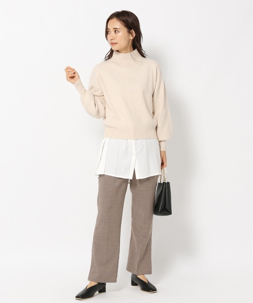 mysty woman（ミスティウーマン）の「ボリュームスリーブハイネックプルオーバー 255257（ニット/セーター・レディース・アイボリー/チャコール/モカ/グリーン系/ピンク系その他/ダークオレンジ/グリーン/イエロー系/ラベンダー・FREE）」の10枚目の写真