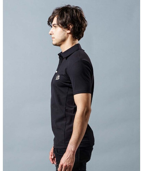 wjk（ダヴルジェイケイ）の「cool-polo (W floating heart)（ポロシャツ・メンズ・トップグレー/ブラック/カーキ・SMALL/X-LARGE/LARGE/MEDIUM）」の7枚目の写真