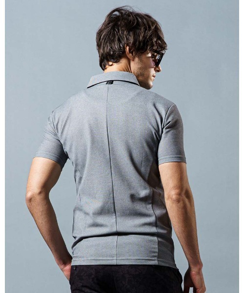 wjk（ダヴルジェイケイ）の「cool-polo (W floating heart)（ポロシャツ・メンズ・トップグレー/ブラック/カーキ・SMALL/X-LARGE/LARGE/MEDIUM）」の10枚目の写真