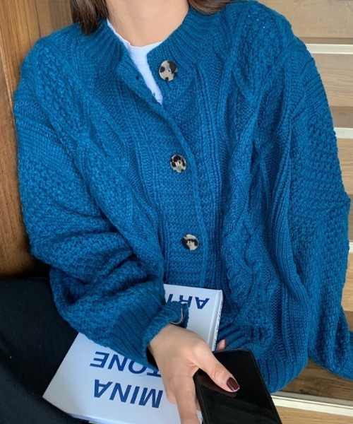 MANGROVE（マングローブ）の「ざっくり編みルーズニットカーディガン