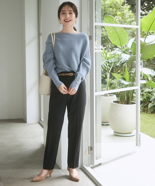 VIS（ビス）の「【HOT BEAUTY STRETCH】あたたか極伸びスティックパンツ【洗濯機可】（スラックス・レディース・ライトグレー/ブラック/ピンク/オフホワイト・M/SS/S）」の19枚目の写真