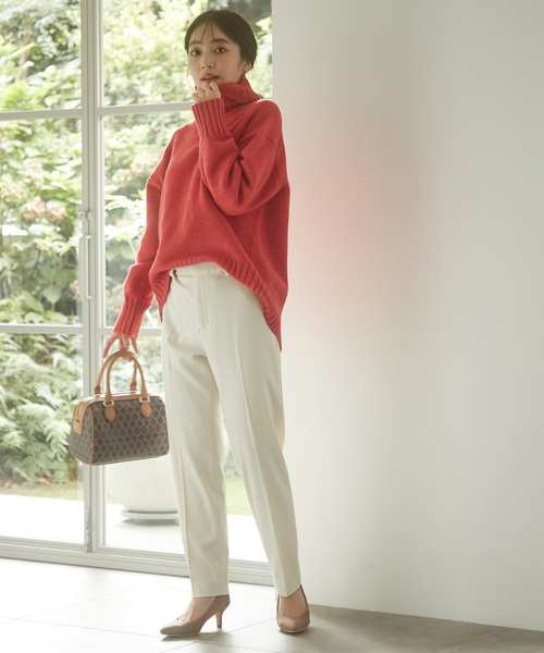 VIS（ビス）の「【HOT BEAUTY STRETCH】あたたか極伸びスティックパンツ【洗濯機可】（スラックス・レディース・ライトグレー/ブラック/ピンク/オフホワイト・M/SS/S）」の18枚目の写真