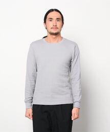 20/- サーマル 袖リブ クルーネック ロング Tシャツ