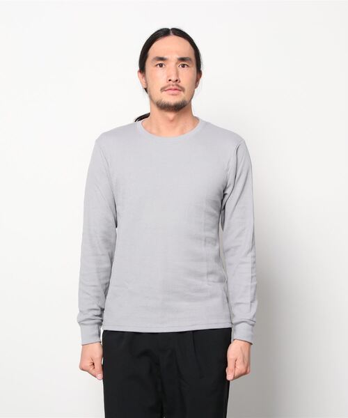 Bling Leads(ブリングリーズ)の「20/- サーマル 袖リブ クルーネック ロング Tシャツ(Tシャツ/カットソー・メンズ・ホワイト/ベージュ/ネイビー/グレー/カーキ/ライトピンク/ブラック・M/L/XL)」の3枚目の写真