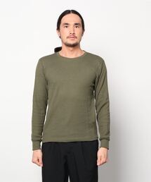20/- サーマル 袖リブ クルーネック ロング Tシャツ