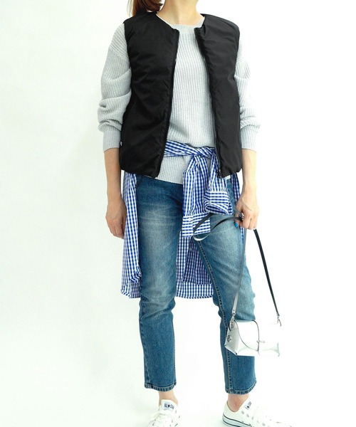 Grand PARK（グランドパーク）の「ウォッシャブル軽量中綿ベスト（Tシャツ/カットソー・レディース・ベージュ/ブラック/キャメル/カーキ・FREE）」の21枚目の写真