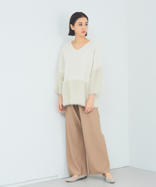 qualite（カリテ）の「【WEB・一部店舗限定】カットオフセミフレアパンツ（その他パンツ・レディース・ブラック/ベージュ/グリーン・38/36）」の9枚目の写真