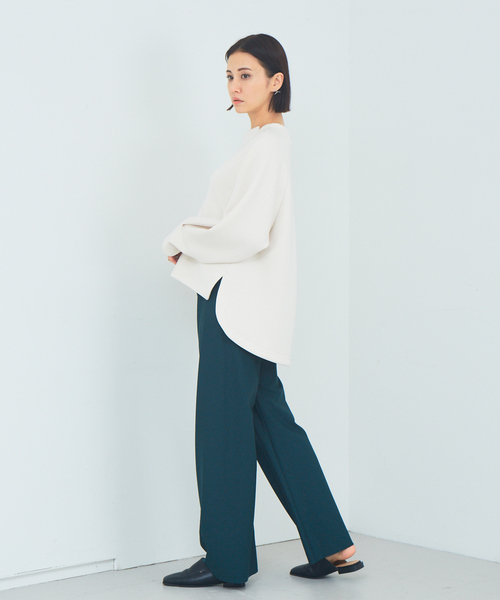 qualite（カリテ）の「【WEB・一部店舗限定】カットオフセミフレアパンツ（その他パンツ・レディース・ブラック/ベージュ/グリーン・38/36）」の16枚目の写真