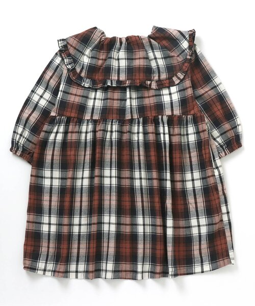 apres les cours(アプレレクール)の「ビッグカラーワンピース(ワンピース・キッズ・その他3/ミント/アイボリー/チェック/レンガ・90/120/80/140/130/110/100)」の15枚目の写真