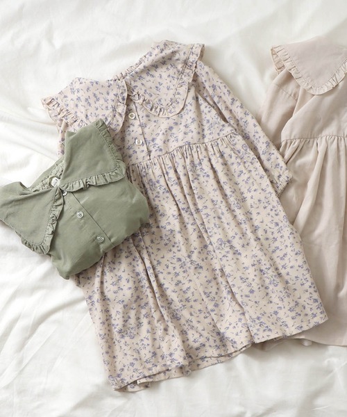 apres les cours(アプレレクール)の「ビッグカラーワンピース(ワンピース・キッズ・その他3/ミント/アイボリー/チェック/レンガ・90/120/80/140/130/110/100)」の5枚目の写真