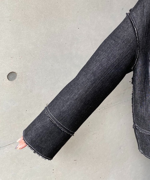 CAPRICIEUX LE'MAGE(カプリシューレマージュ)の「デニムボアジャケット(デニムジャケット・レディース・ブラック・FREE)」の7枚目の写真