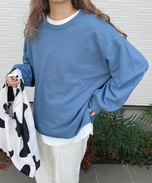 HWG_5（エイチダブルゴー）の「袖ボリュームスウェット（スウェット・レディース・サックスブルー/グリーン/ブラック/ホワイト・FREE）」の4枚目の写真