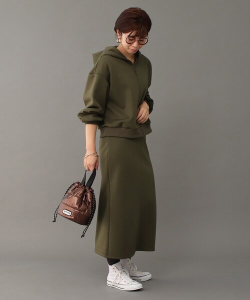 アンタイトル パーカー トップス 長袖 ジップアップ ロング丈 レディース 2サイズ ブラウン UNTITLED UNTITLED（アンタイトル） ジップアップパーカー 2 グレー レディース