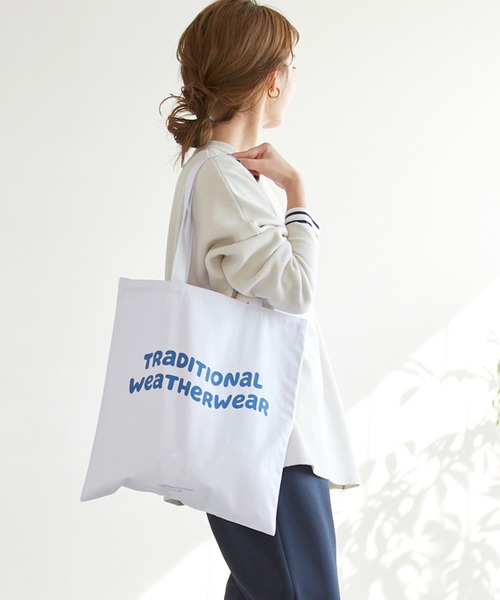 SLOBE IENA（スローブイエナ）の「【TRADITIONAL WEATHERWEAR】SLOB別注 WAVE トートバッグ◆（トートバッグ・レディース・ブルー/キャメル/イエロー・FREE）」の4枚目の写真