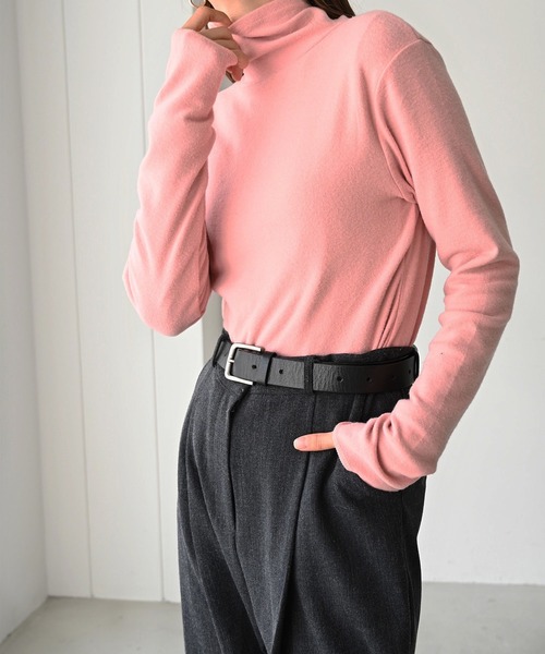 CANAL JEAN（キャナルジーン）の「RED CHOP WORKS(レッドチョップワークス) ウォームインナーハイネックTシャツ（Tシャツ/カットソー・レディース・ホワイト/ブラック/グレー/ピンク/ブルー・38）」の5枚目の写真