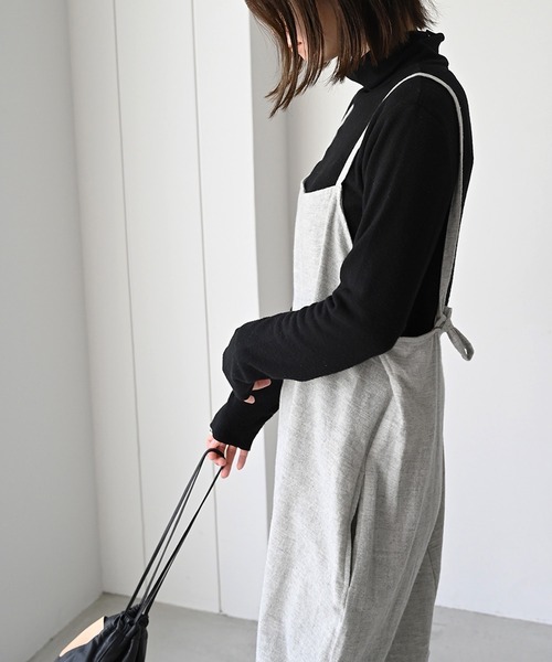 CANAL JEAN（キャナルジーン）の「RED CHOP WORKS(レッドチョップワークス) ウォームインナーハイネックTシャツ（Tシャツ/カットソー・レディース・ホワイト/ブラック/グレー/ピンク/ブルー・38）」の9枚目の写真